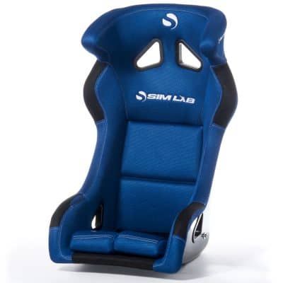 SPEED1 - Sim racing bucket seat (Large (L), Black shell, Blue fabric)