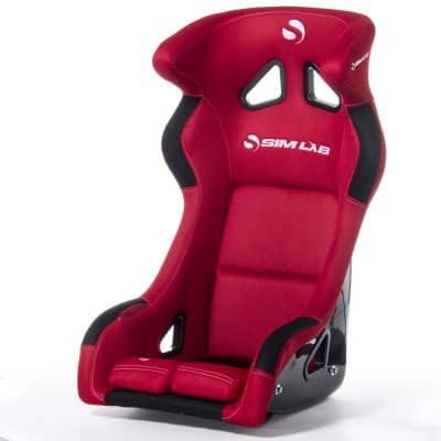 SPEED1 - Sim racing bucket seat (Large (L), Black shell, Red fabric)