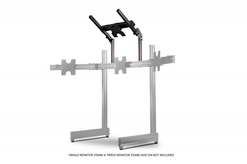 ELITE FREESTANDING OVERHEAD / QUAD MONITOR STAND ADD ON CARBON GREY - On triple stand