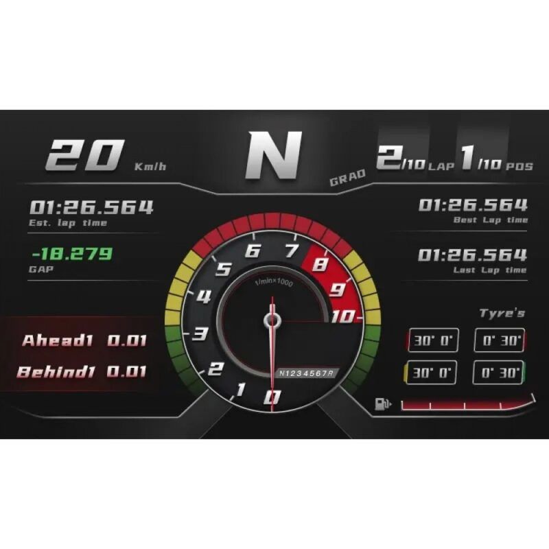 MOZA RACING CM DIGITAL DASH FOR R9 & R5 - dash layout 4