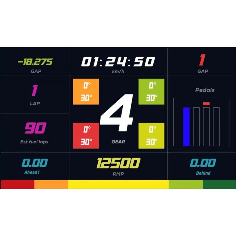 MOZA RACING CM DIGITAAL DASH VOOR R9 & R5 - dashboard layout