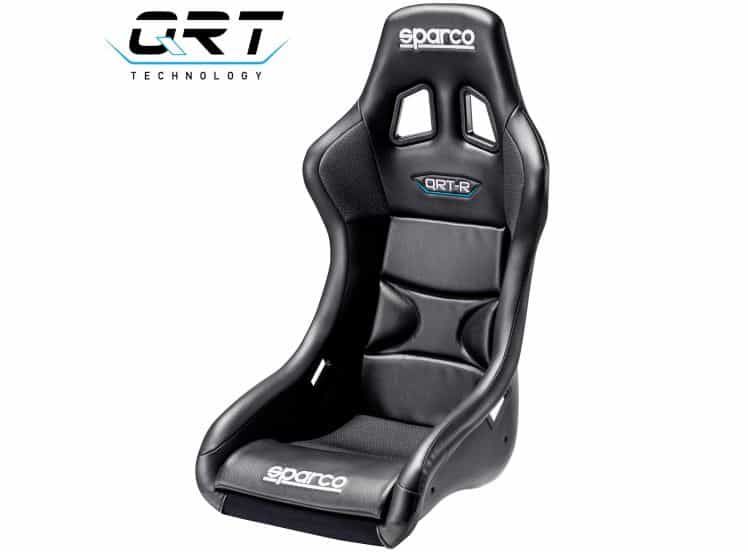 Sparco - QRT-R Race Seat - Zwart Leder - vooraanzicht