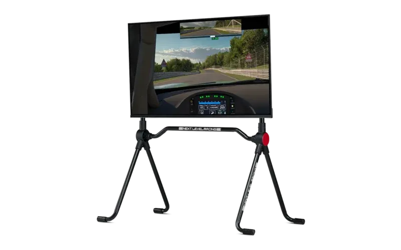 Next Level Racing - Lite Free Standing Monitor Stand - side + tv