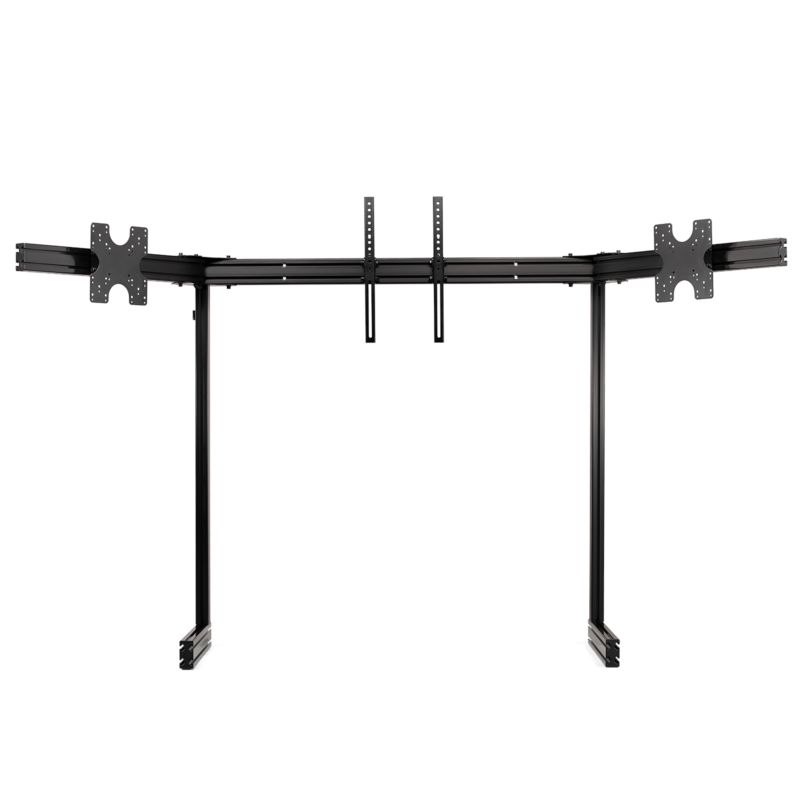 NEXT LEVEL RACING ELITE FREE STANDING TRIPLE MONITOR STAND - BLACK EDITION - Front