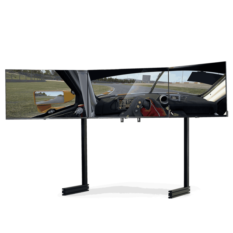 NEXT LEVEL RACING ELITE FREE STANDING TRIPLE MONITOR STAND - BLACK EDITION + Monitors