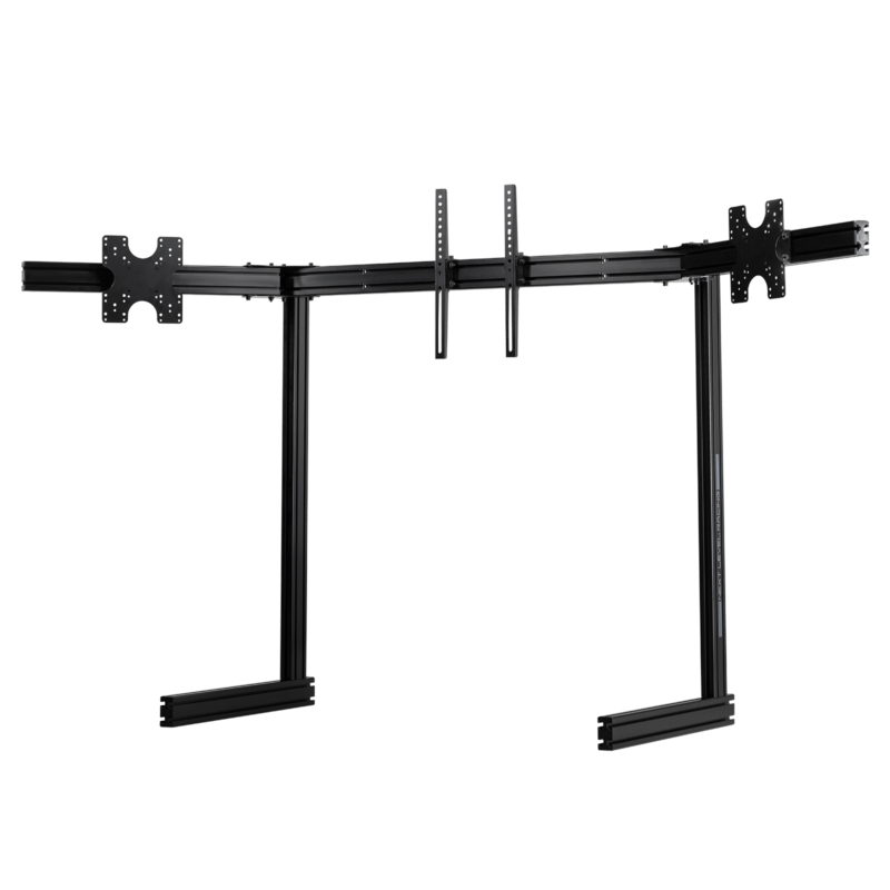 NEXT LEVEL RACING ELITE FREE STANDING TRIPLE MONITOR STAND - BLACK EDITION - side